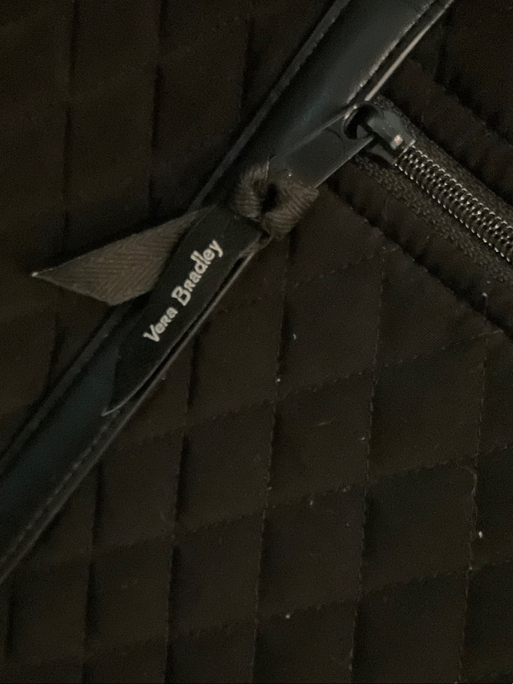 Vera Bradley large Black Quilted Tote with interior ”rose” pattern discontinued. - Picture 7 of 9